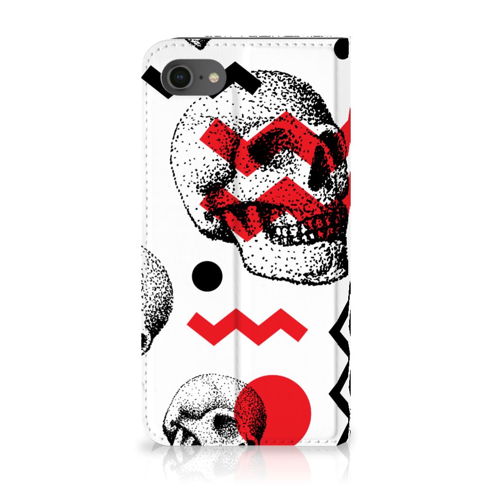 Mobiel BookCase iPhone 7 | 8 | SE (2020) | SE (2022) Skull Red