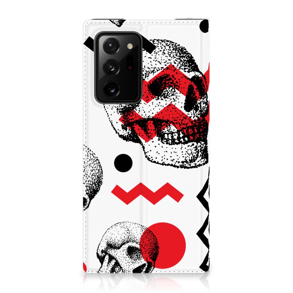 Mobiel BookCase Samsung Galaxy Note 20 Ultra Skull Red