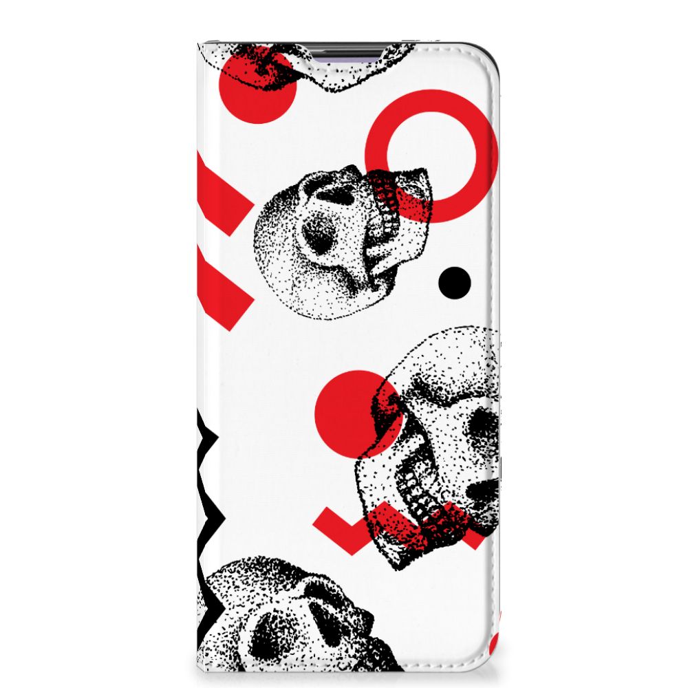 Mobiel BookCase OnePlus Nord CE 5G Skull Red