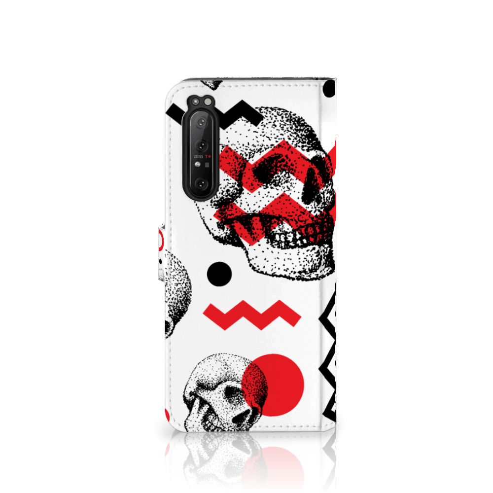 Telefoonhoesje met Naam Sony Xperia 1 II Skull Red