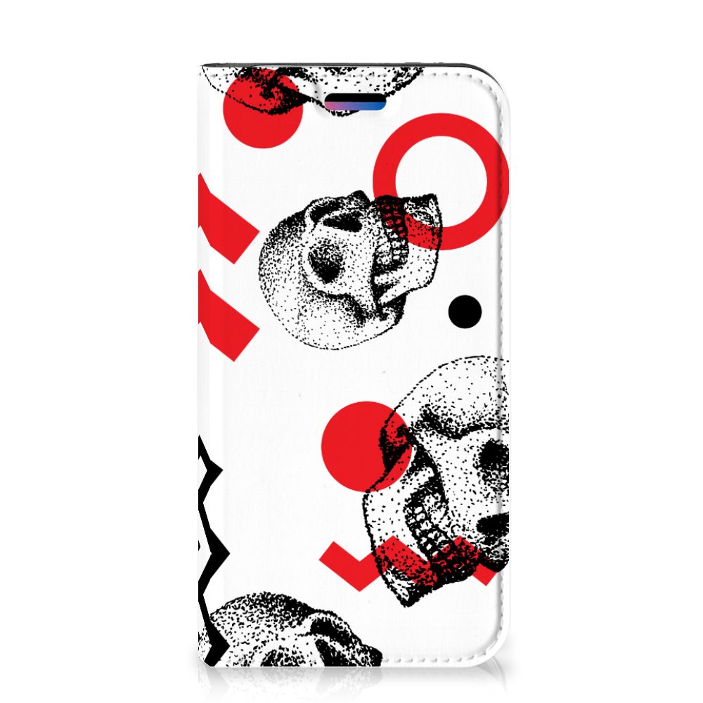 Mobiel BookCase Apple iPhone X | Xs Skull Red
