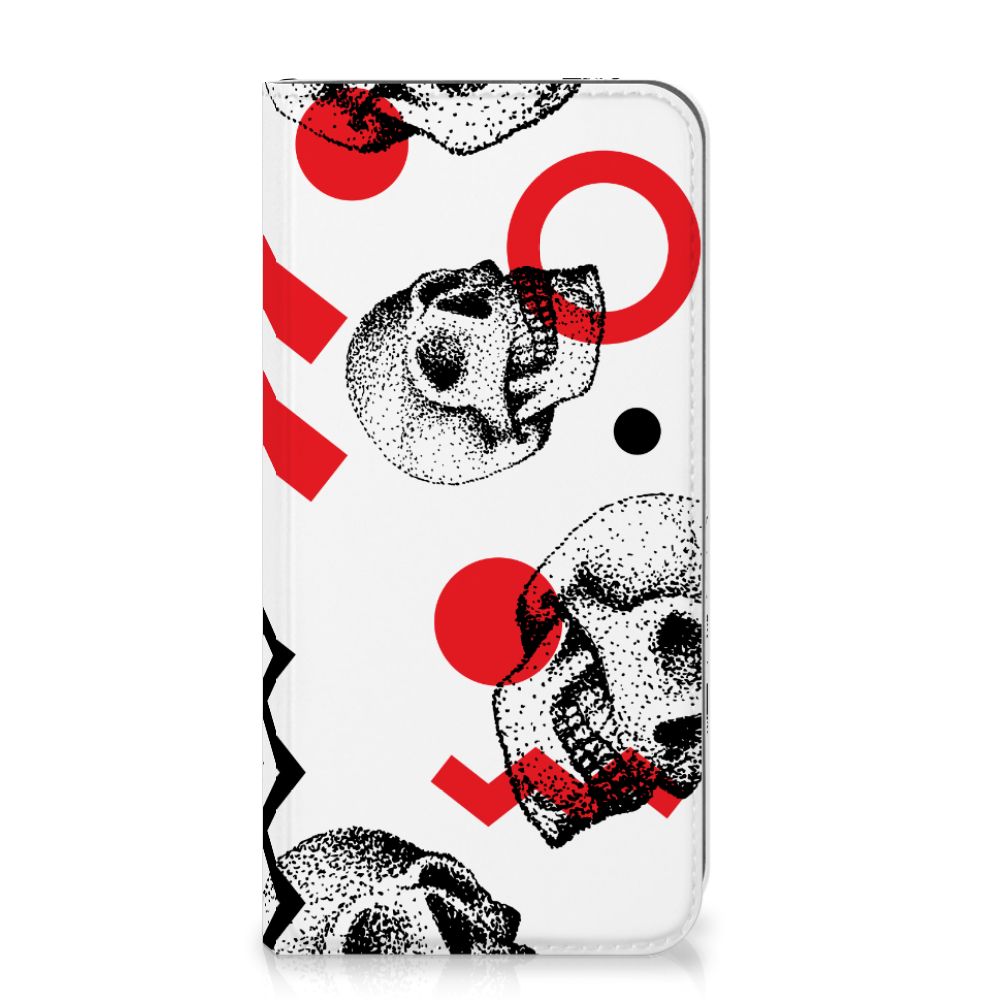 Mobiel BookCase Apple iPhone Xs Max Skull Red