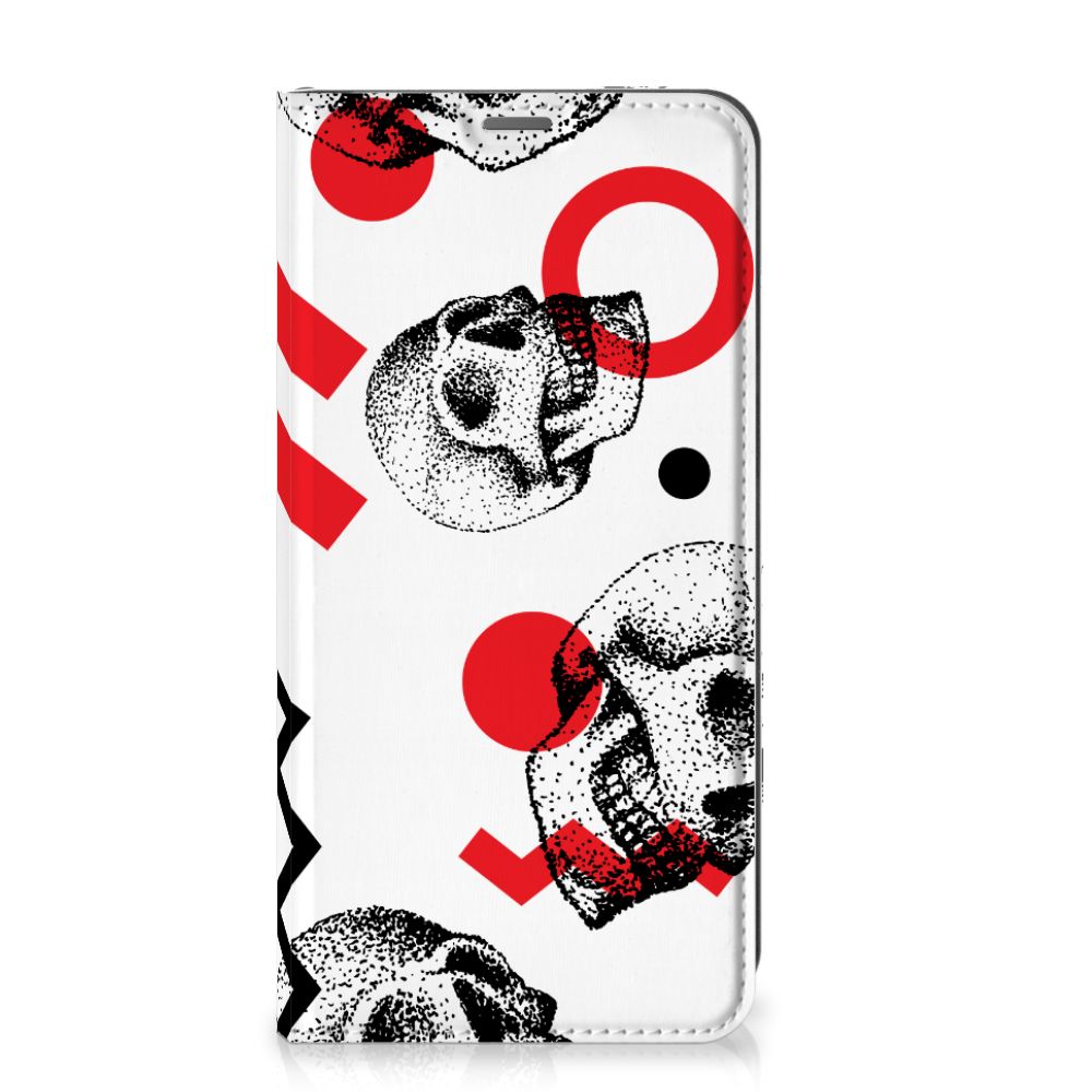 Mobiel BookCase Samsung Xcover Pro Skull Red