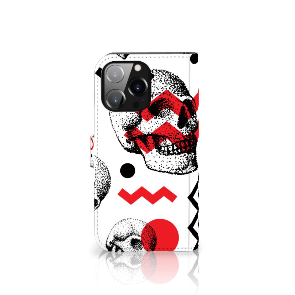 Telefoonhoesje met Naam iPhone 14 Pro Max Skull Red