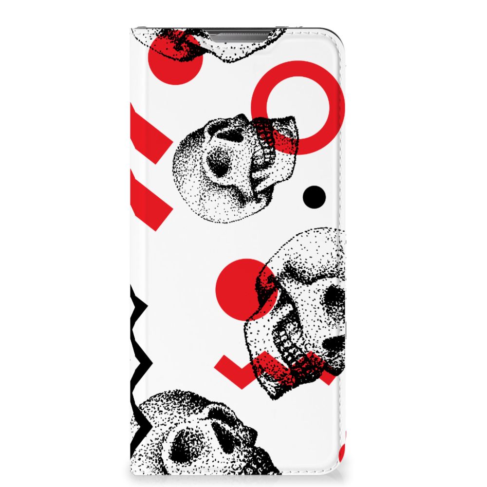 Mobiel BookCase OnePlus Nord Skull Red