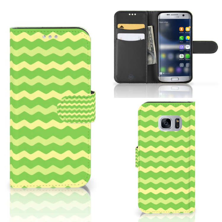 Samsung Galaxy S7 Telefoon Hoesje Waves Green