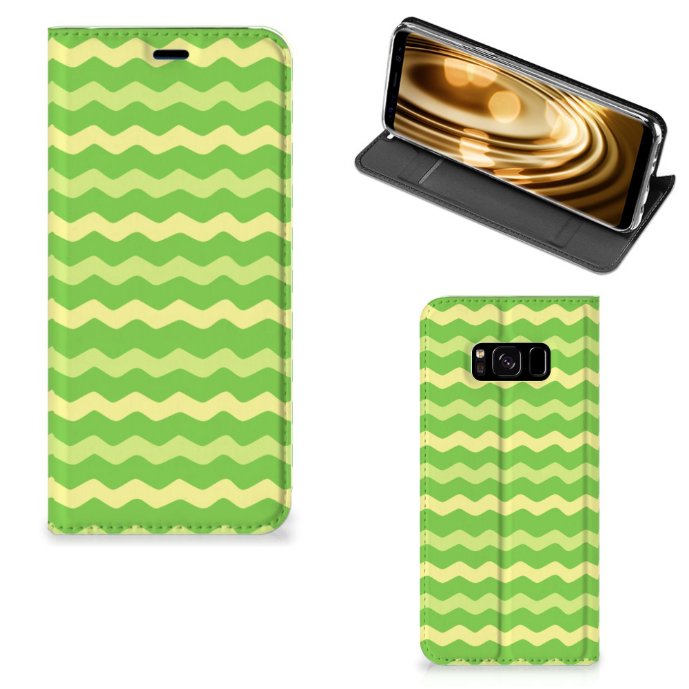Samsung Galaxy S8 Hoesje met Magneet Waves Green
