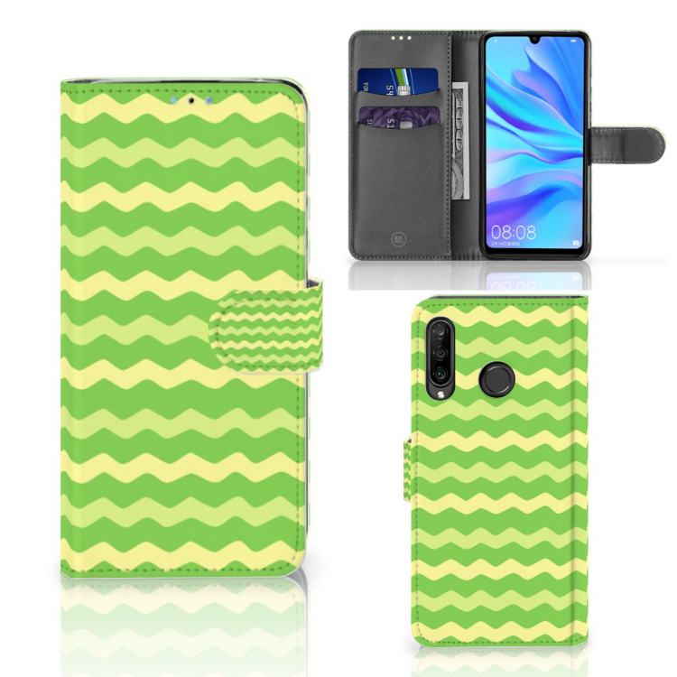 Huawei P30 Lite (2020) Telefoon Hoesje Waves Green
