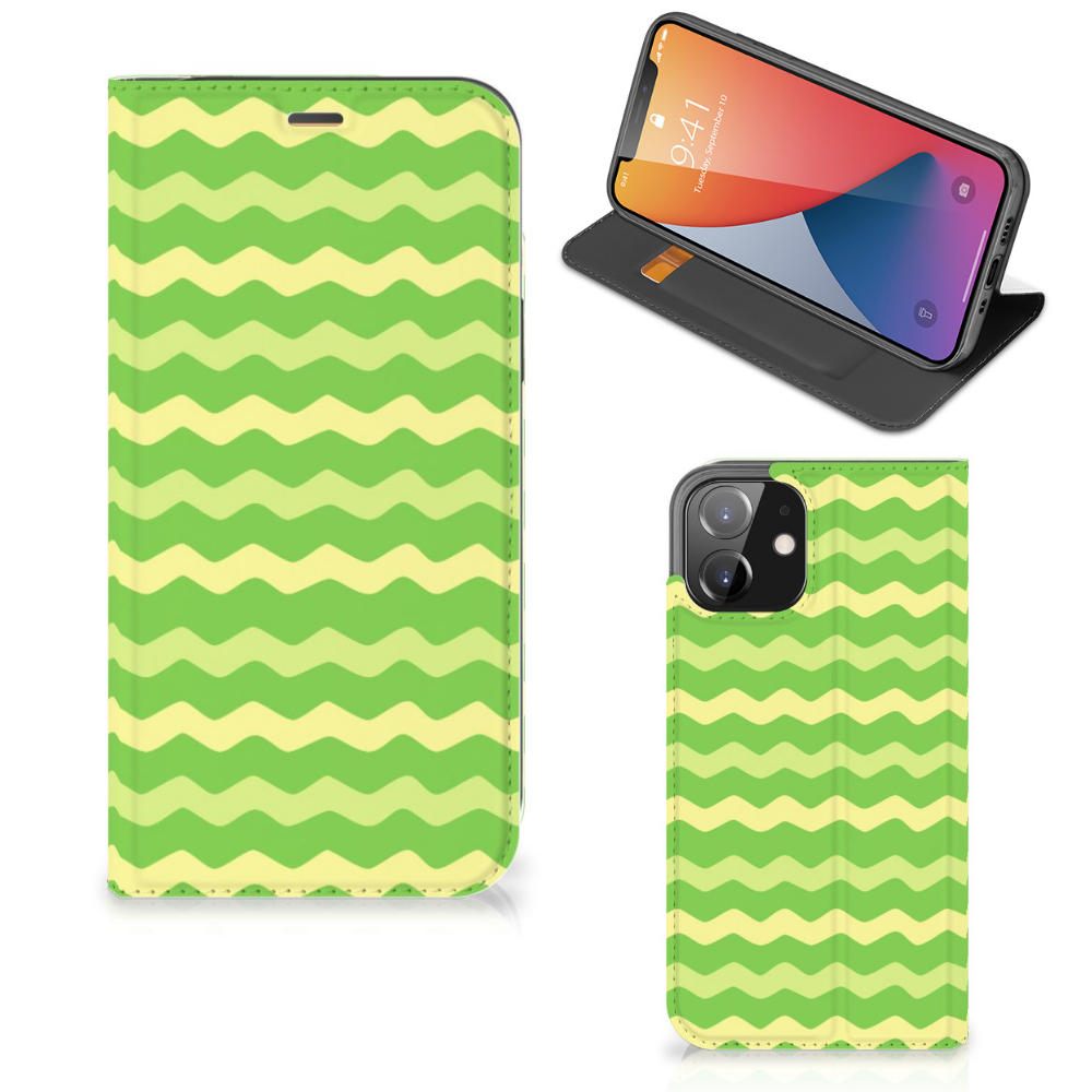 iPhone 12 | iPhone 12 Pro Hoesje met Magneet Waves Green