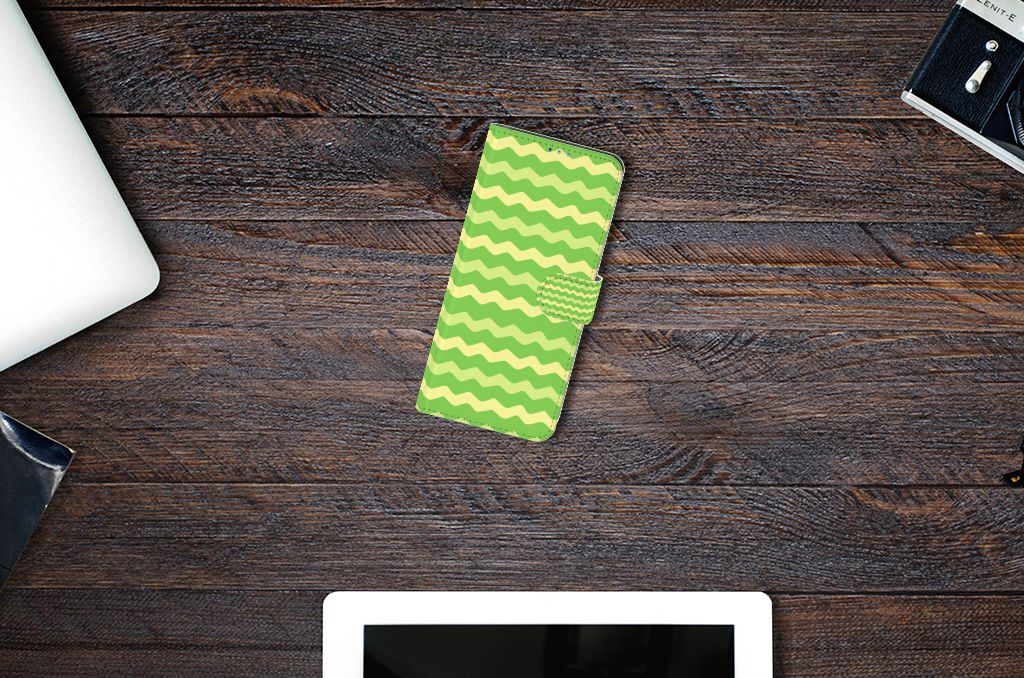 Motorola Moto G9 Plus Telefoon Hoesje Waves Green