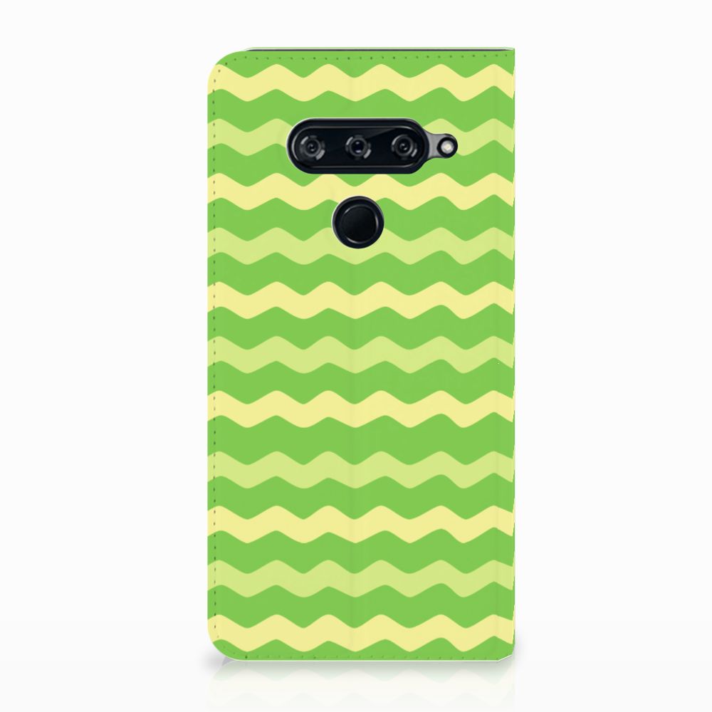 LG V40 Thinq Hoesje met Magneet Waves Green