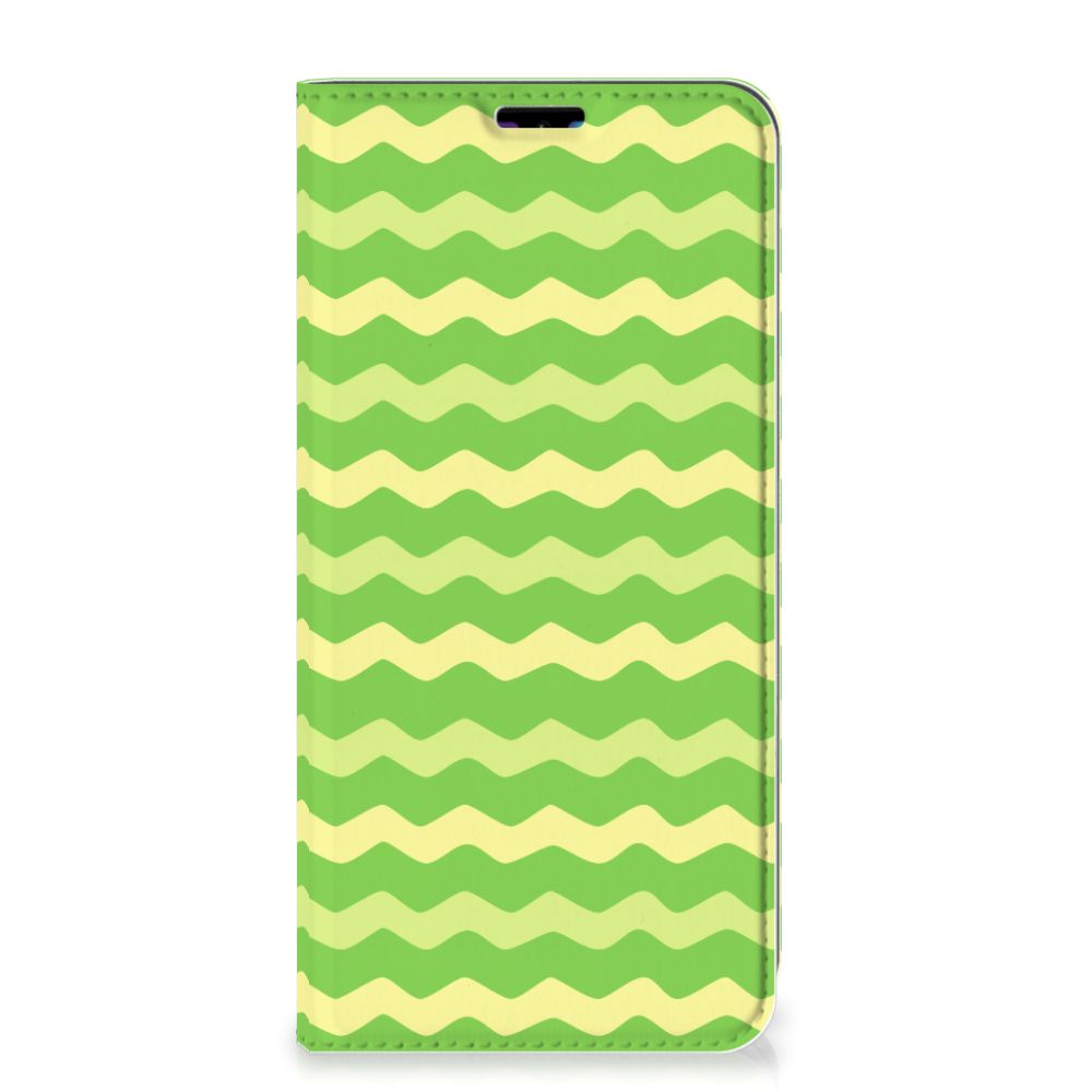 Huawei Y7 hoesje Y7 Pro (2019) Hoesje met Magneet Waves Green