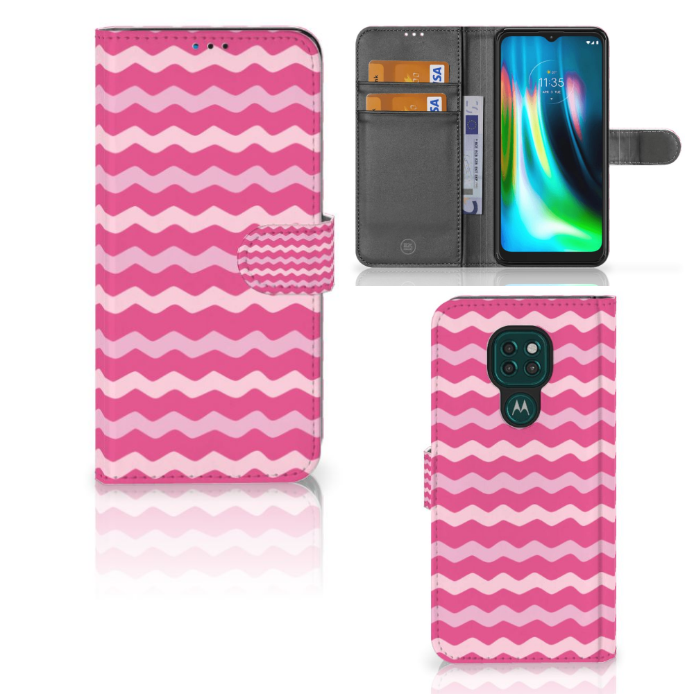 Motorola Moto G9 Play | E7 Plus Telefoon Hoesje Waves Pink