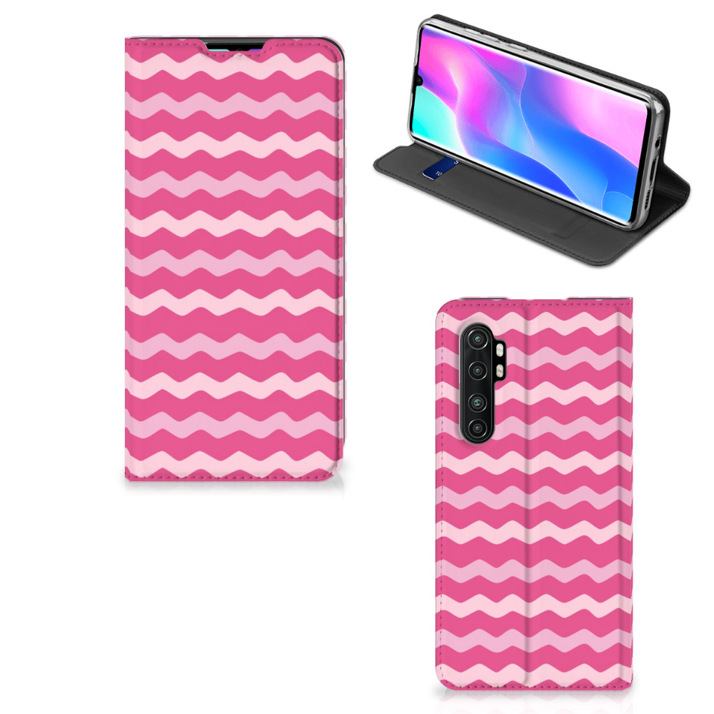 Xiaomi Mi Note 10 Lite Hoesje met Magneet Waves Pink
