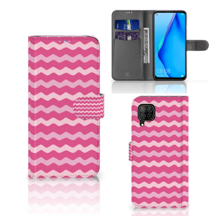 Huawei P40 Lite Telefoon Hoesje Waves Pink