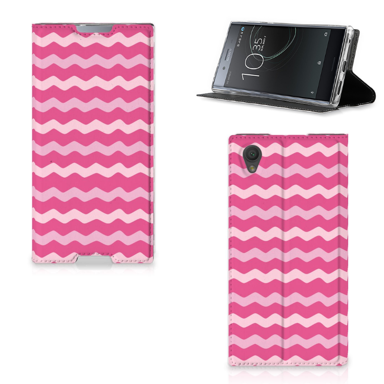 Sony Xperia L1 Hoesje met Magneet Waves Pink