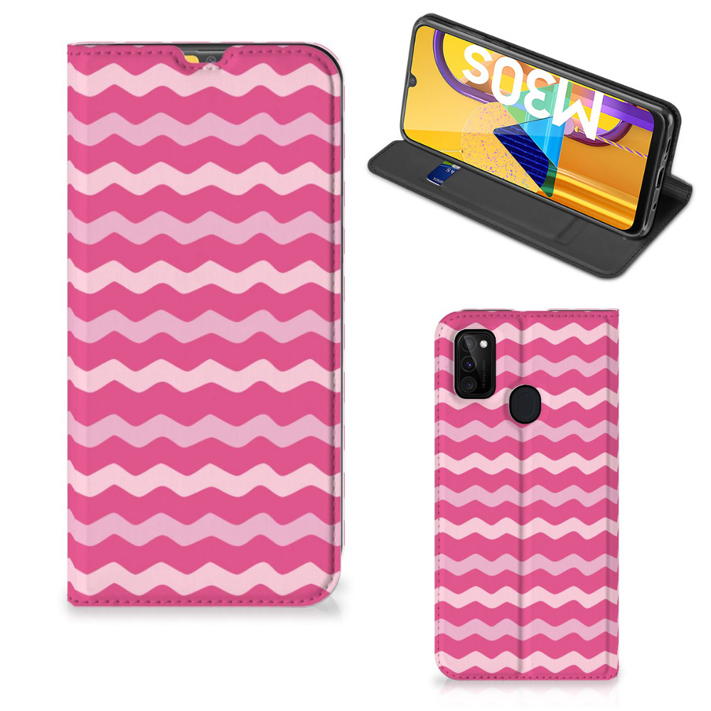 Samsung Galaxy M30s | M21 Hoesje met Magneet Waves Pink