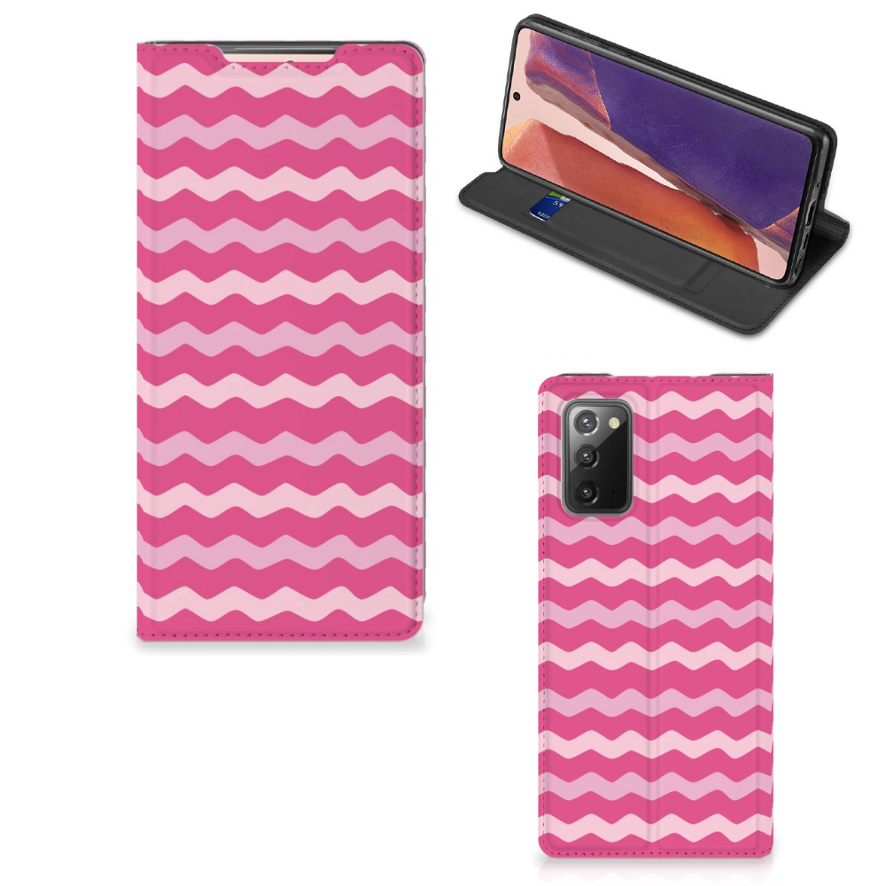 Samsung Galaxy Note20 Hoesje met Magneet Waves Pink