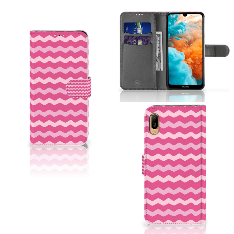 Huawei Y6 (2019) Telefoon Hoesje Waves Pink