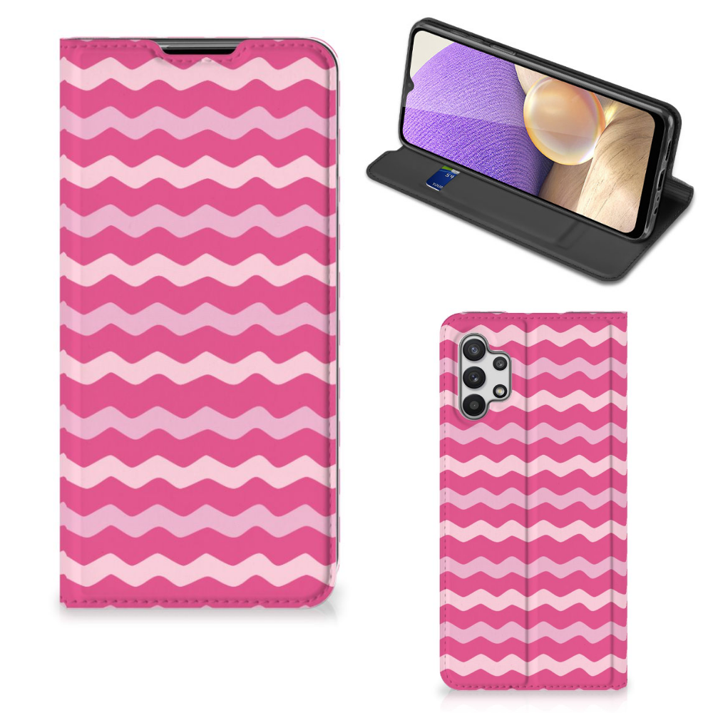 Samsung Galaxy A32 5G Hoesje met Magneet Waves Pink