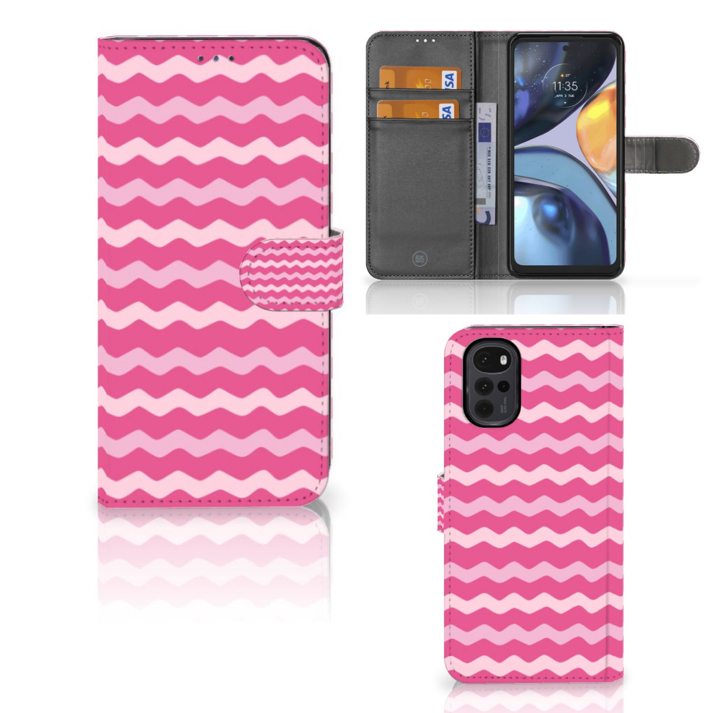 Motorola Moto G22 Telefoon Hoesje Waves Pink