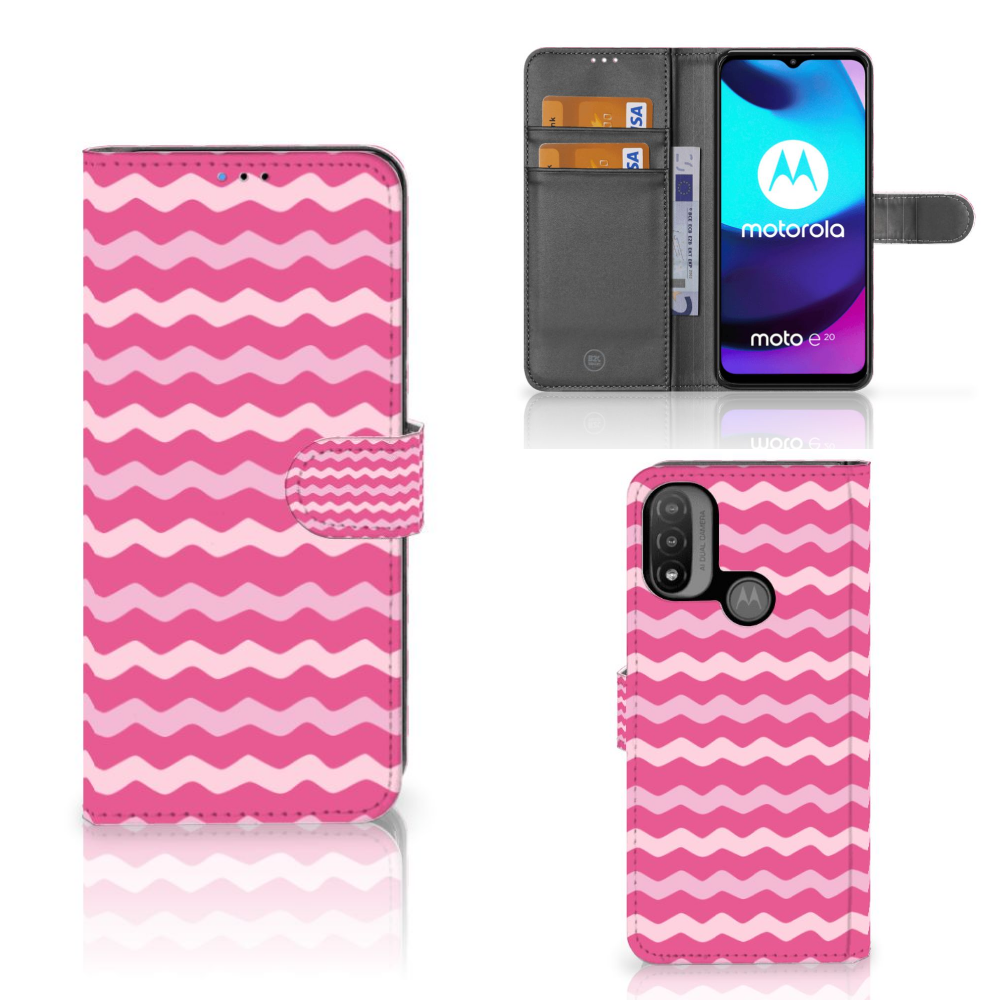 Motorola Moto E20 | E30 | E40 Telefoon Hoesje Waves Pink