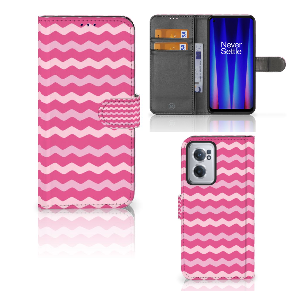 OnePlus Nord CE 2 Telefoon Hoesje Waves Pink