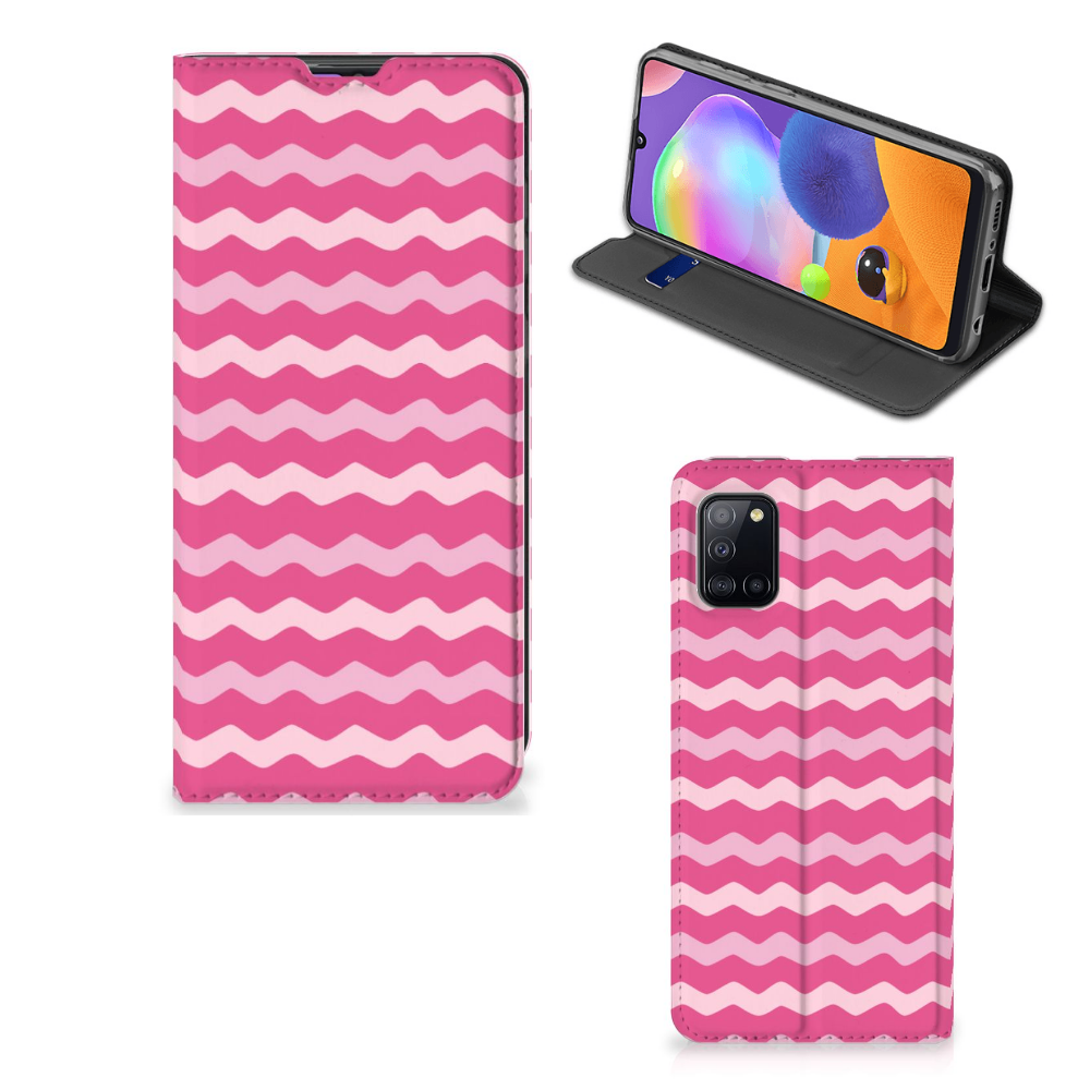 Samsung Galaxy A31 Hoesje met Magneet Waves Pink