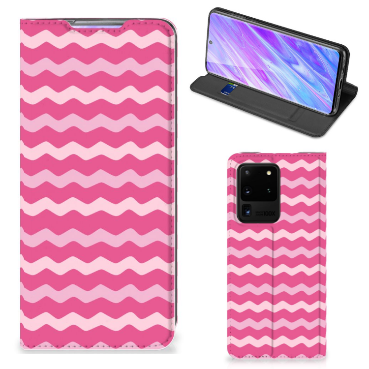 Samsung Galaxy S20 Ultra Hoesje met Magneet Waves Pink