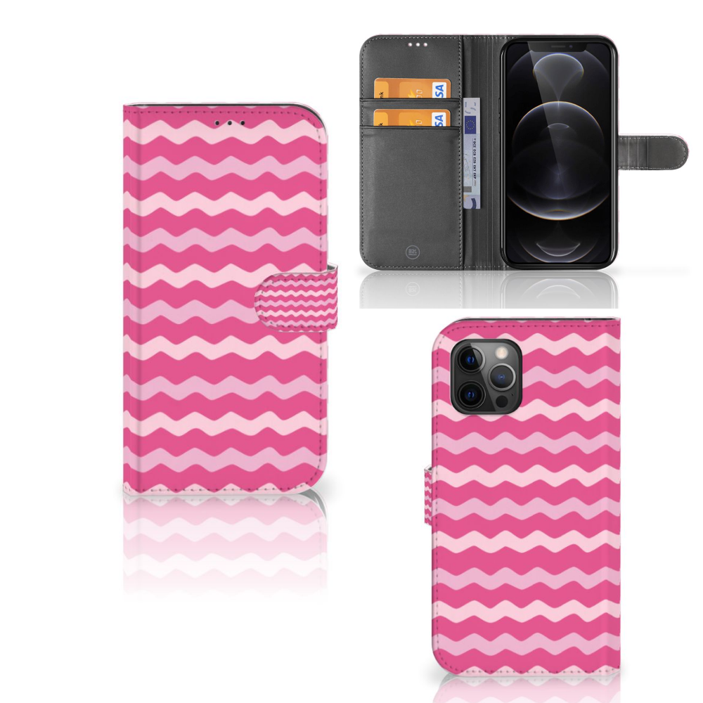 Apple iPhone 12 Pro Max Telefoon Hoesje Waves Pink