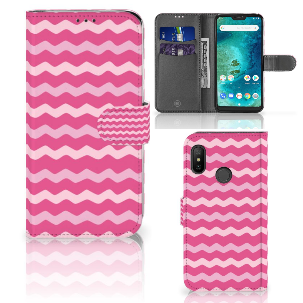 Xiaomi Mi A2 Lite Telefoon Hoesje Waves Pink