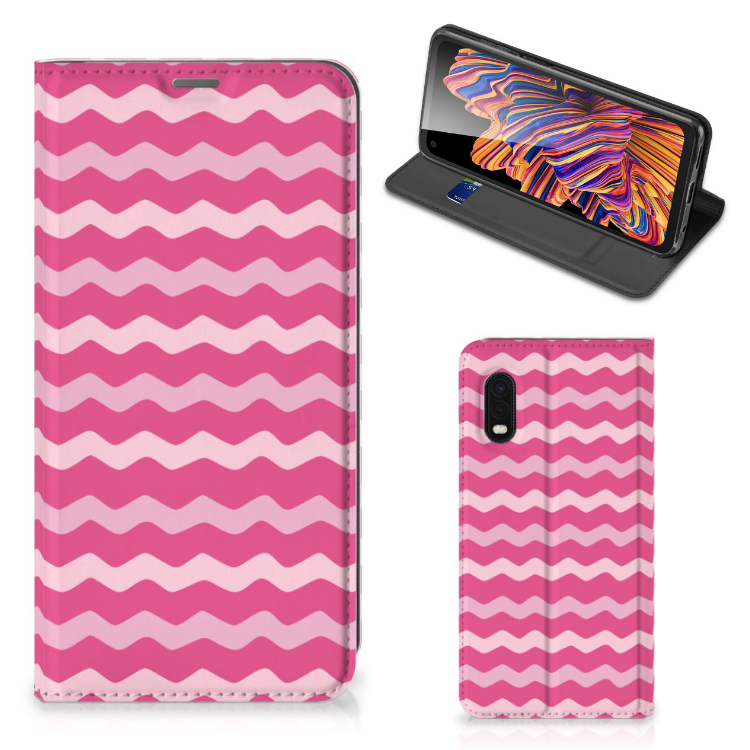Samsung Xcover Pro Hoesje met Magneet Waves Pink