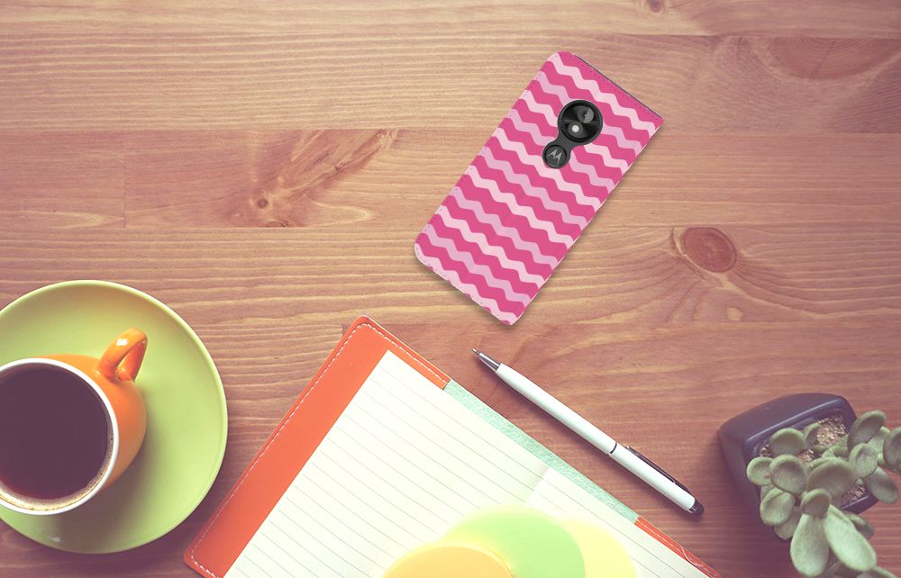 Motorola Moto E5 Play Hoesje met Magneet Waves Pink