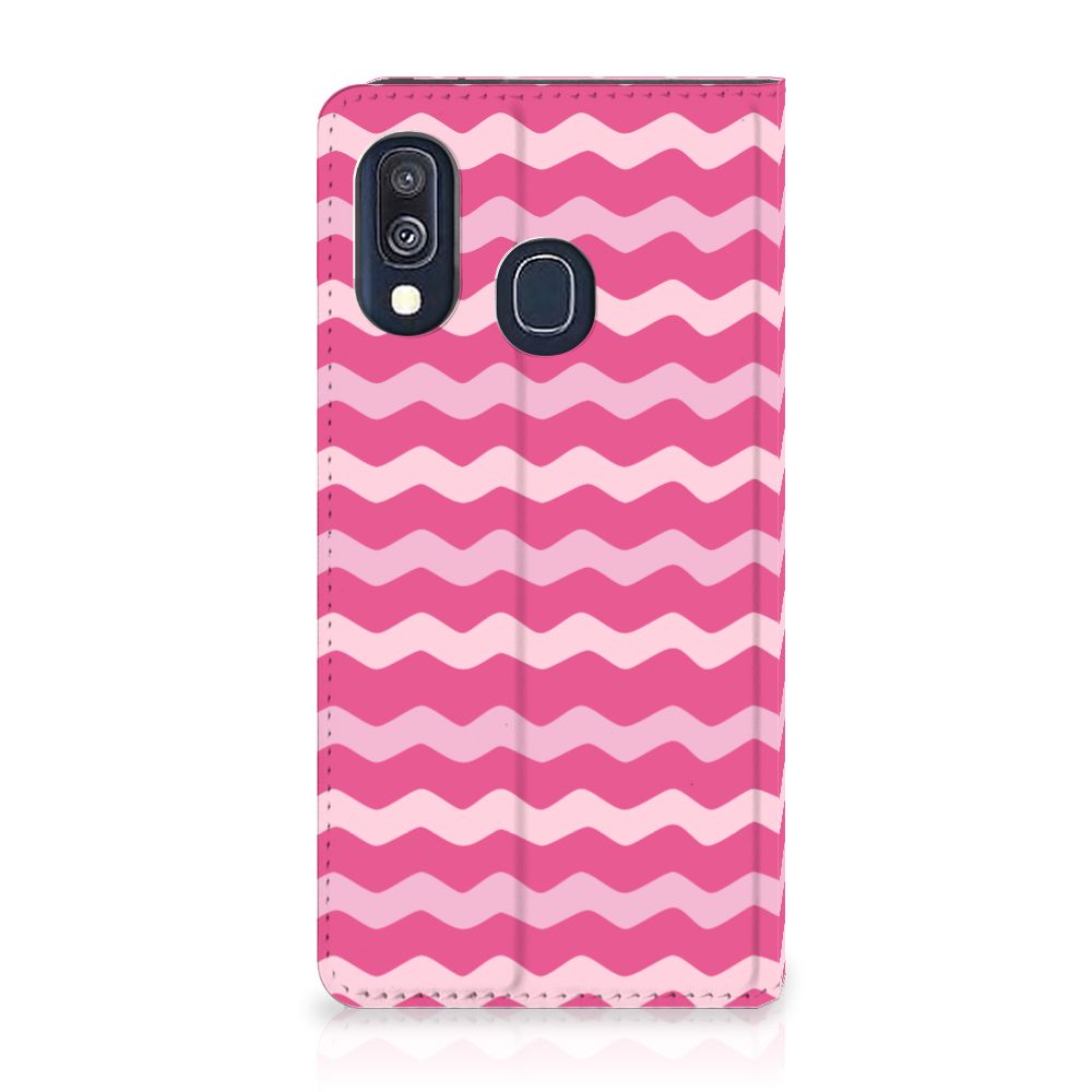 Samsung Galaxy A40 Hoesje met Magneet Waves Pink