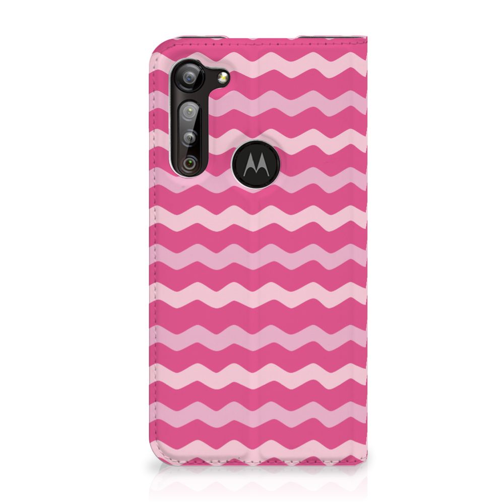 Motorola Moto G8 Power Hoesje met Magneet Waves Pink