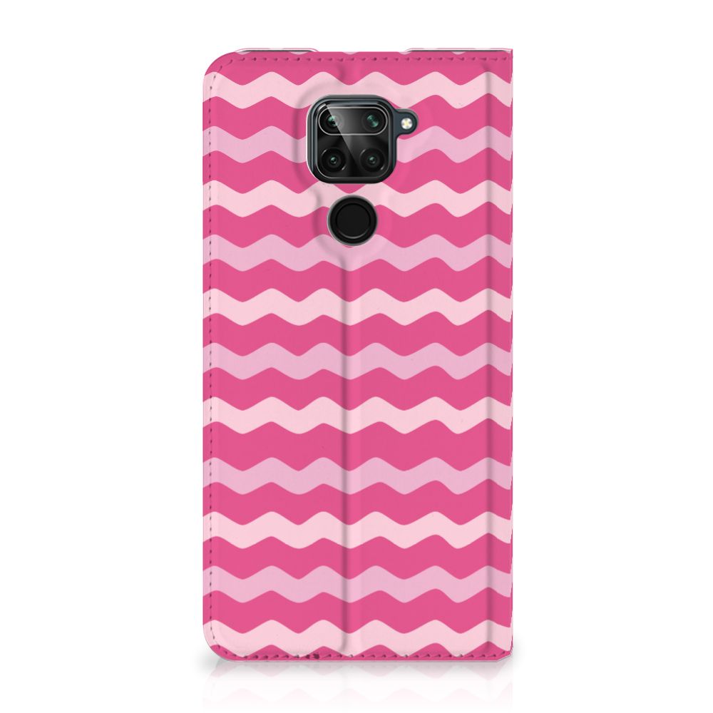 Xiaomi Redmi Note 9 Hoesje met Magneet Waves Pink