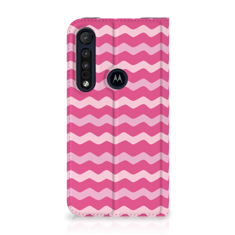 Motorola G8 Plus Hoesje met Magneet Waves Pink