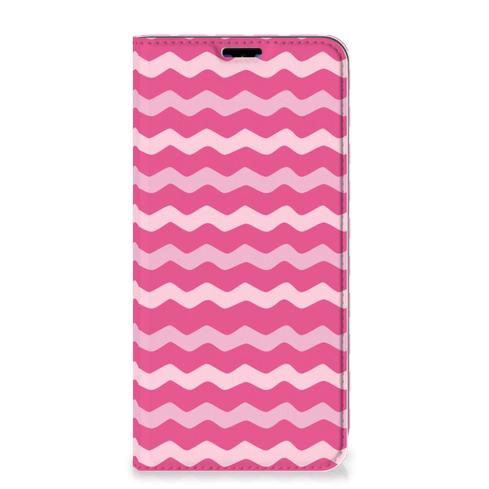 Huawei Y7 hoesje Y7 Pro (2019) Hoesje met Magneet Waves Pink