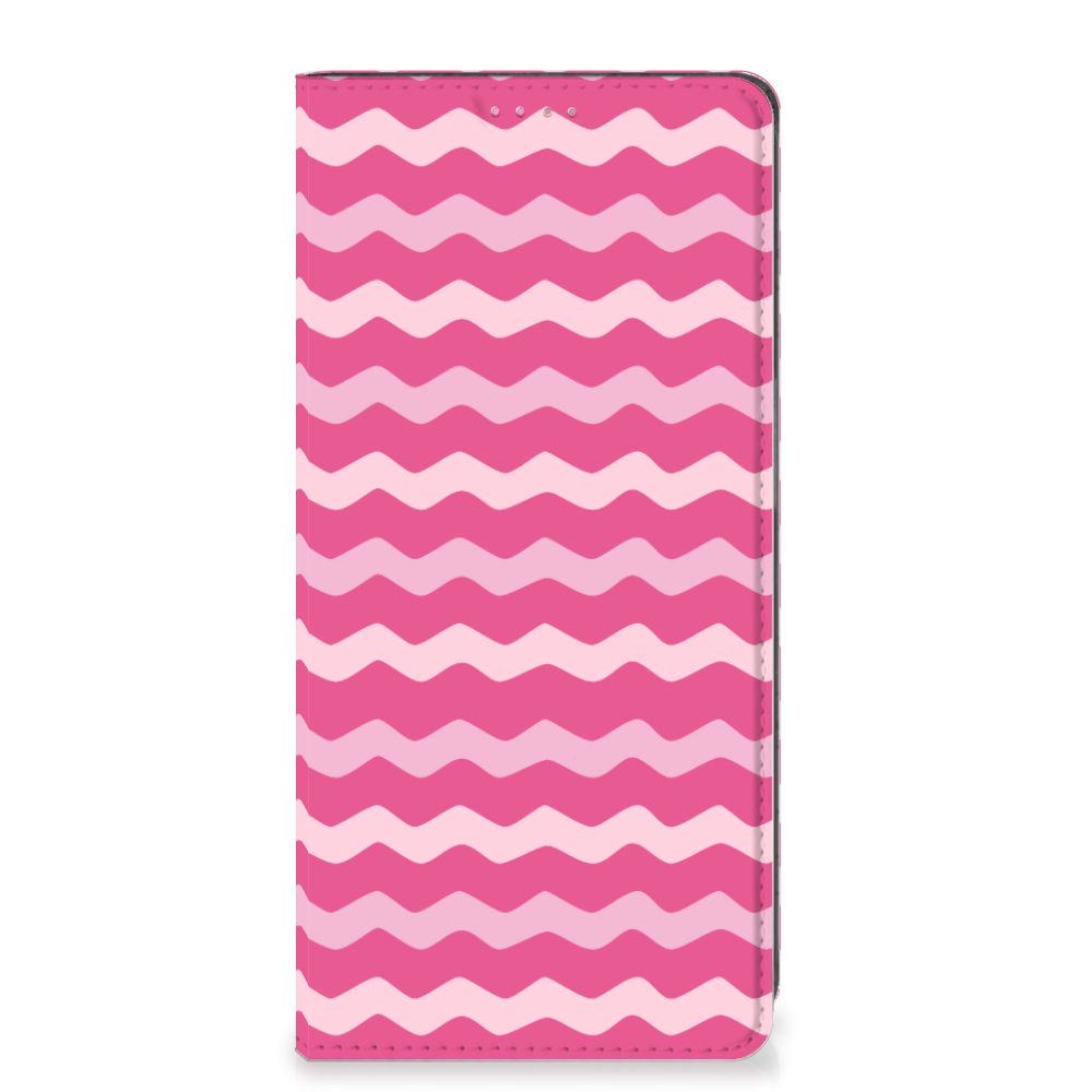 OPPO A54 5G | A74 5G | A93 5G Hoesje met Magneet Waves Pink