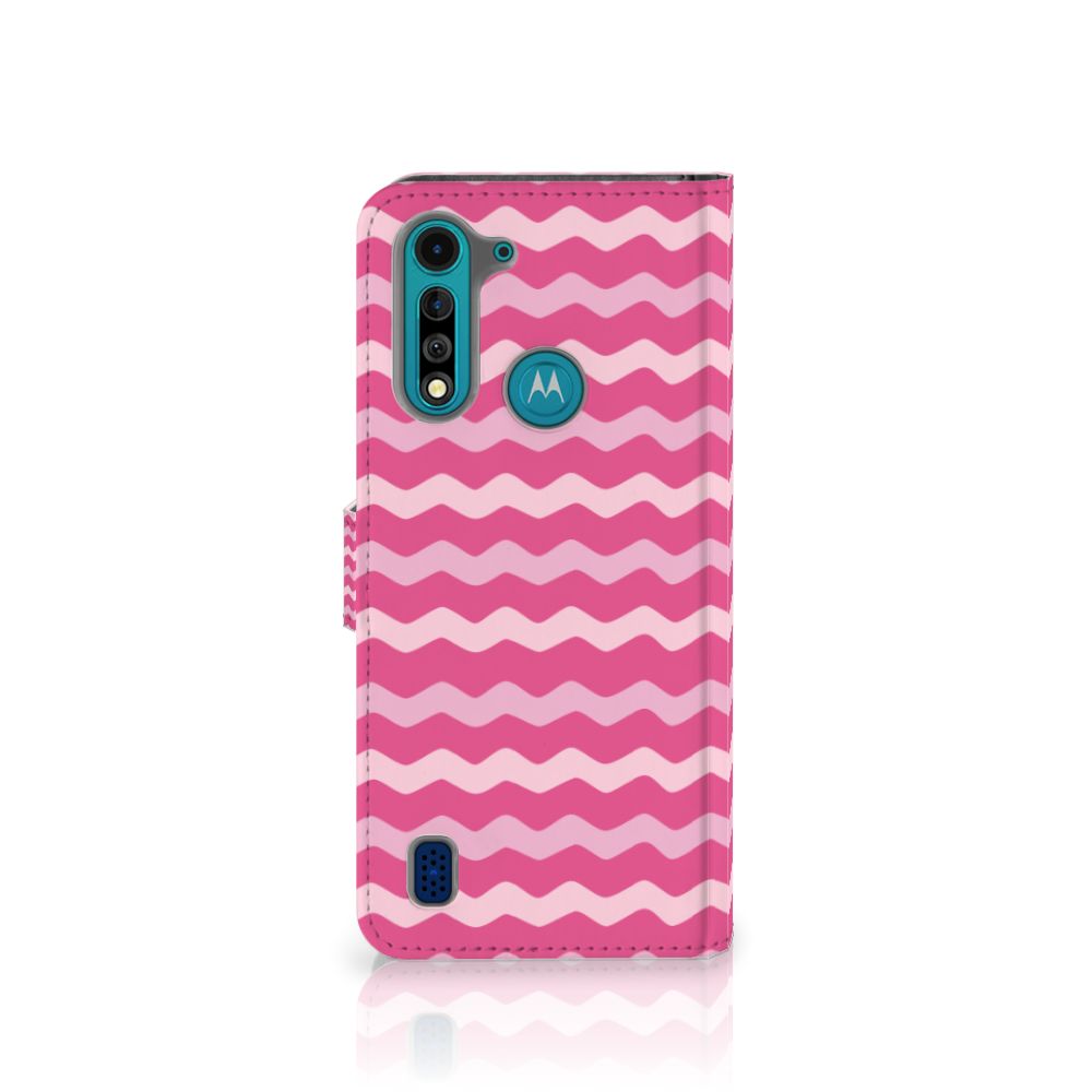 Motorola G8 Power Lite Telefoon Hoesje Waves Pink