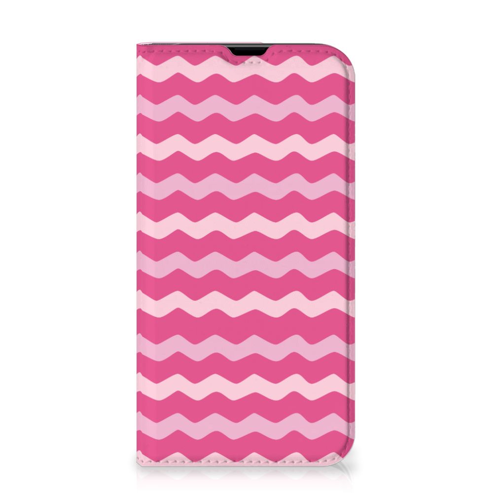 iPhone 13 Pro Hoesje met Magneet Waves Pink