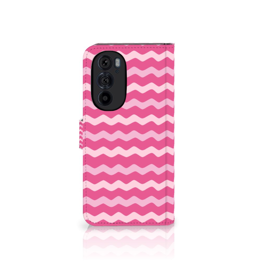 Motorola Edge 30 Pro Telefoon Hoesje Waves Pink