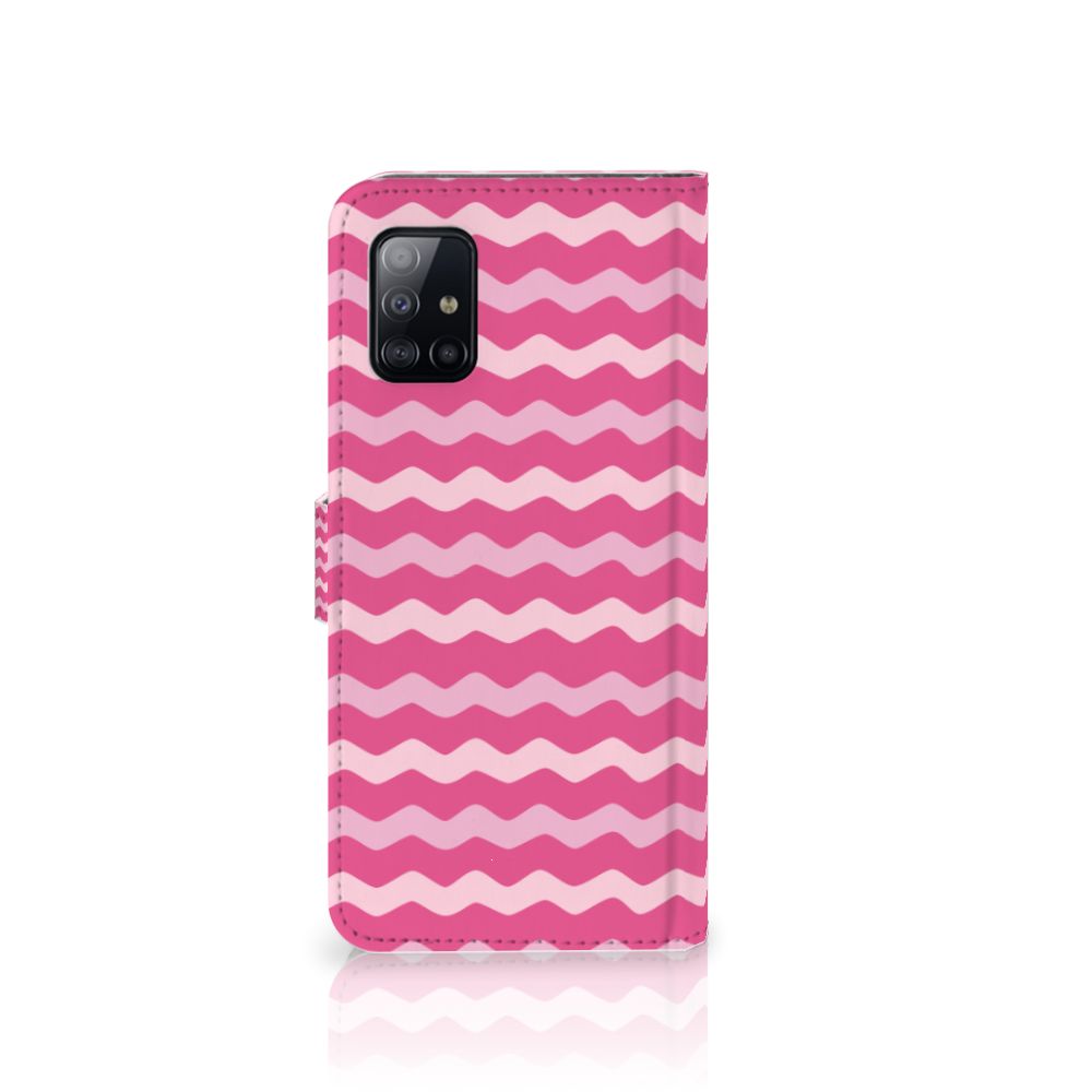 Samsung Galaxy A71 Telefoon Hoesje Waves Pink