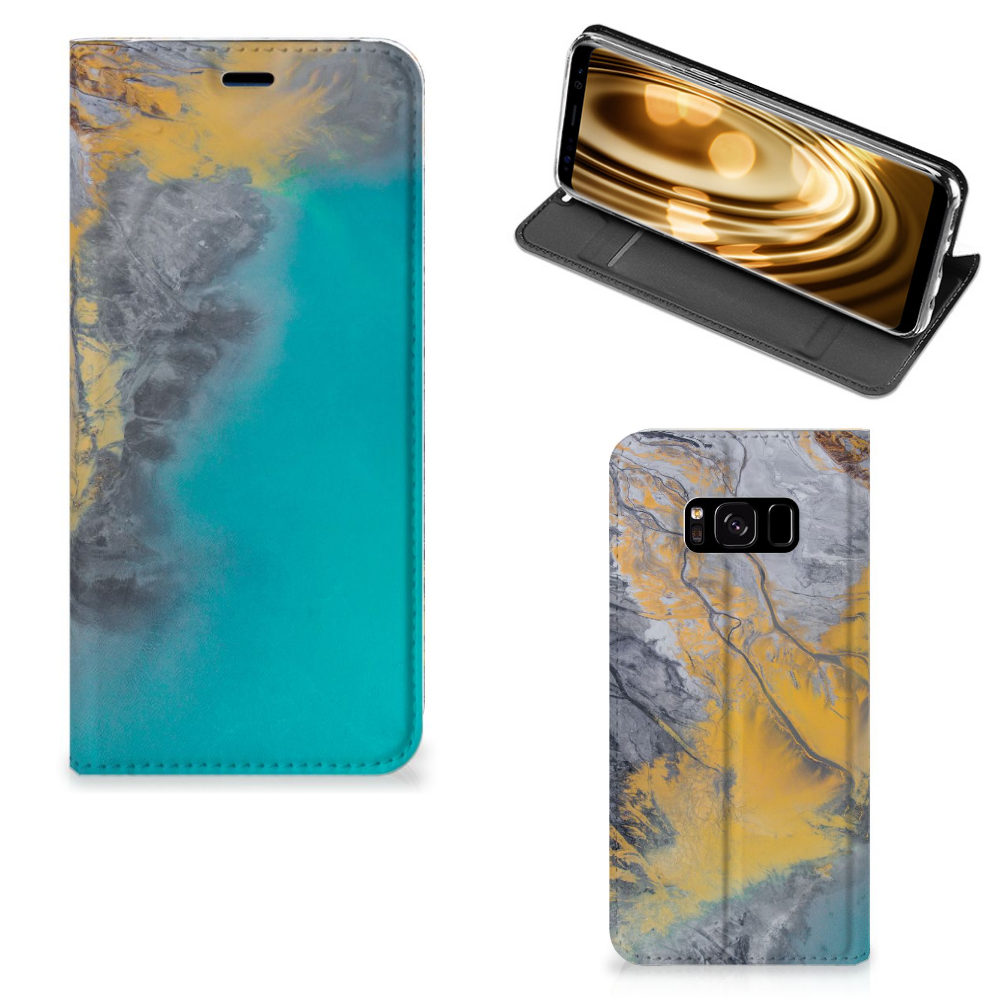 Samsung Galaxy S8 Standcase Marble Blue Gold