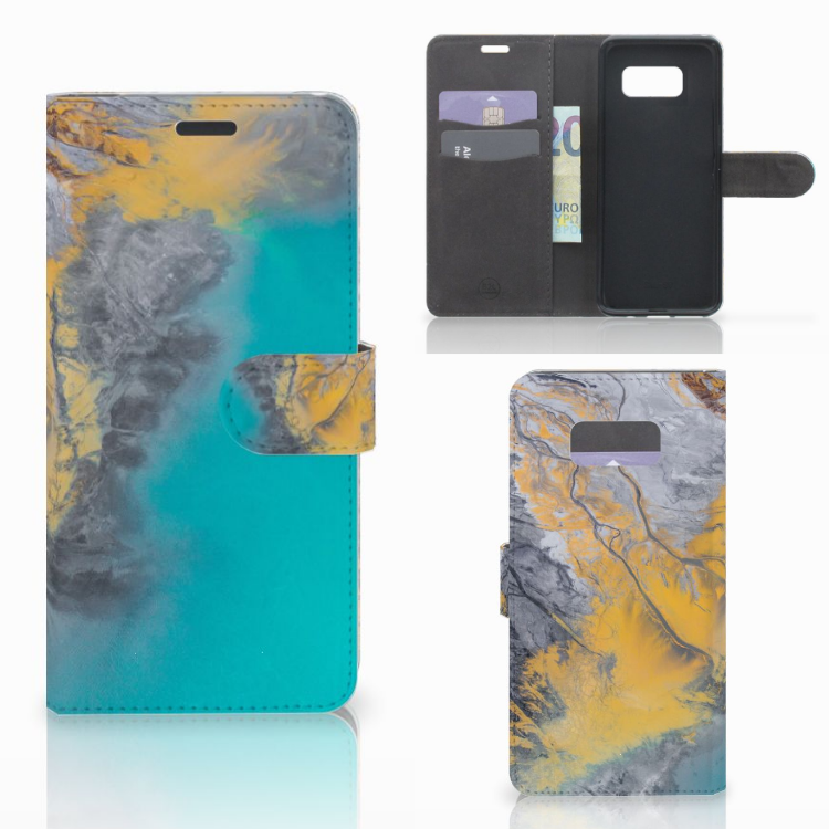 Samsung Galaxy S8 Plus Bookcase Marble Blue Gold