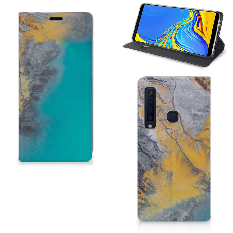Samsung Galaxy A9 (2018) Standcase Marble Blue Gold