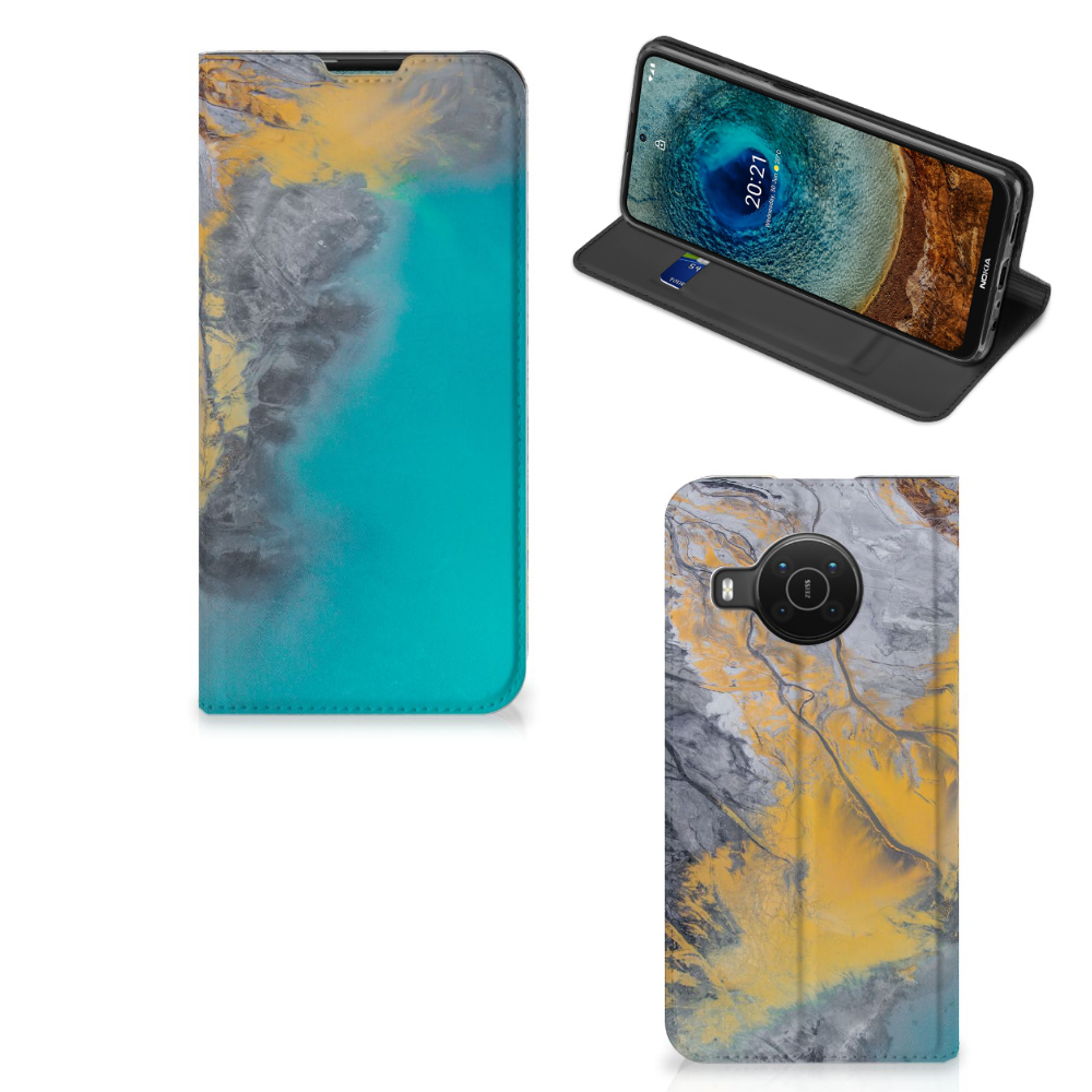 Nokia X20 | X10 Standcase Marble Blue Gold