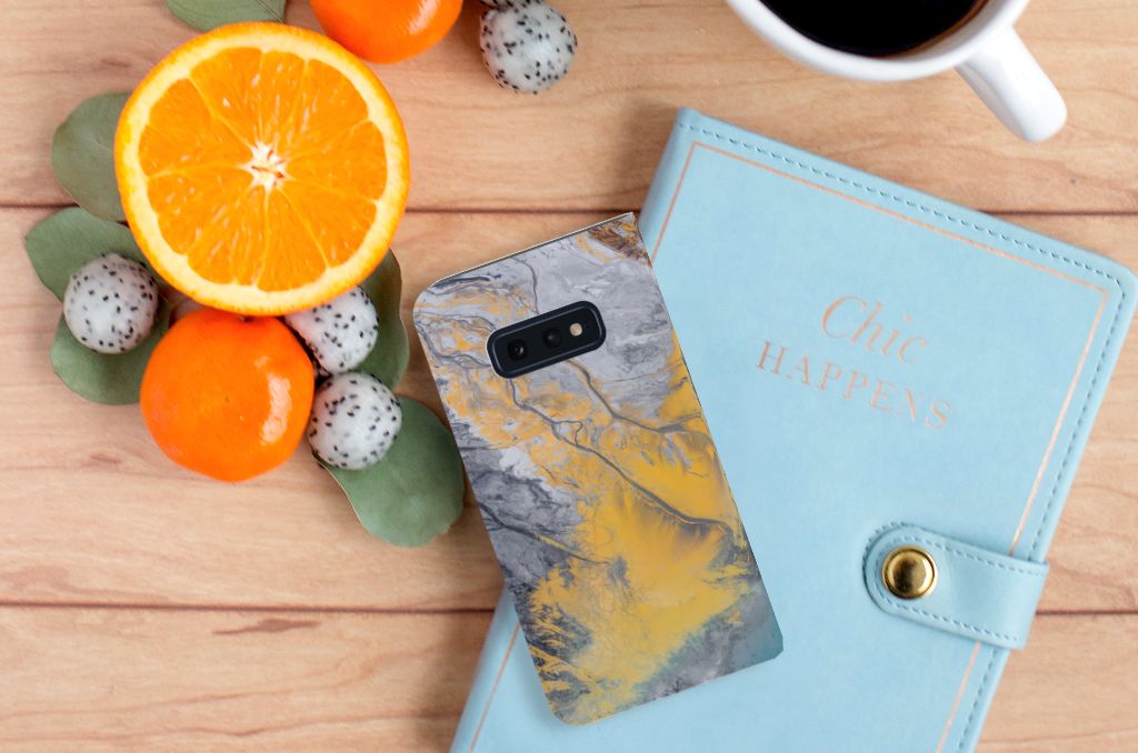 Samsung Galaxy S10e Standcase Marble Blue Gold