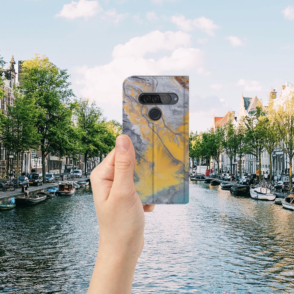 LG G8s Thinq Standcase Marble Blue Gold