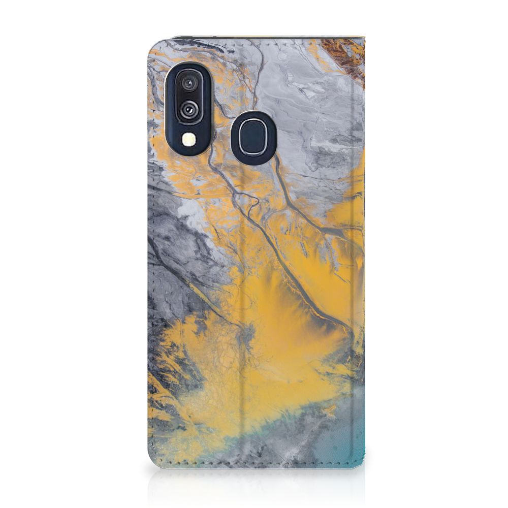 Samsung Galaxy A40 Standcase Marble Blue Gold